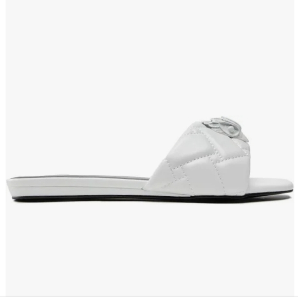 Kurt Geiger Kensington Flat Slide Sandal White - Picture 7 of 12